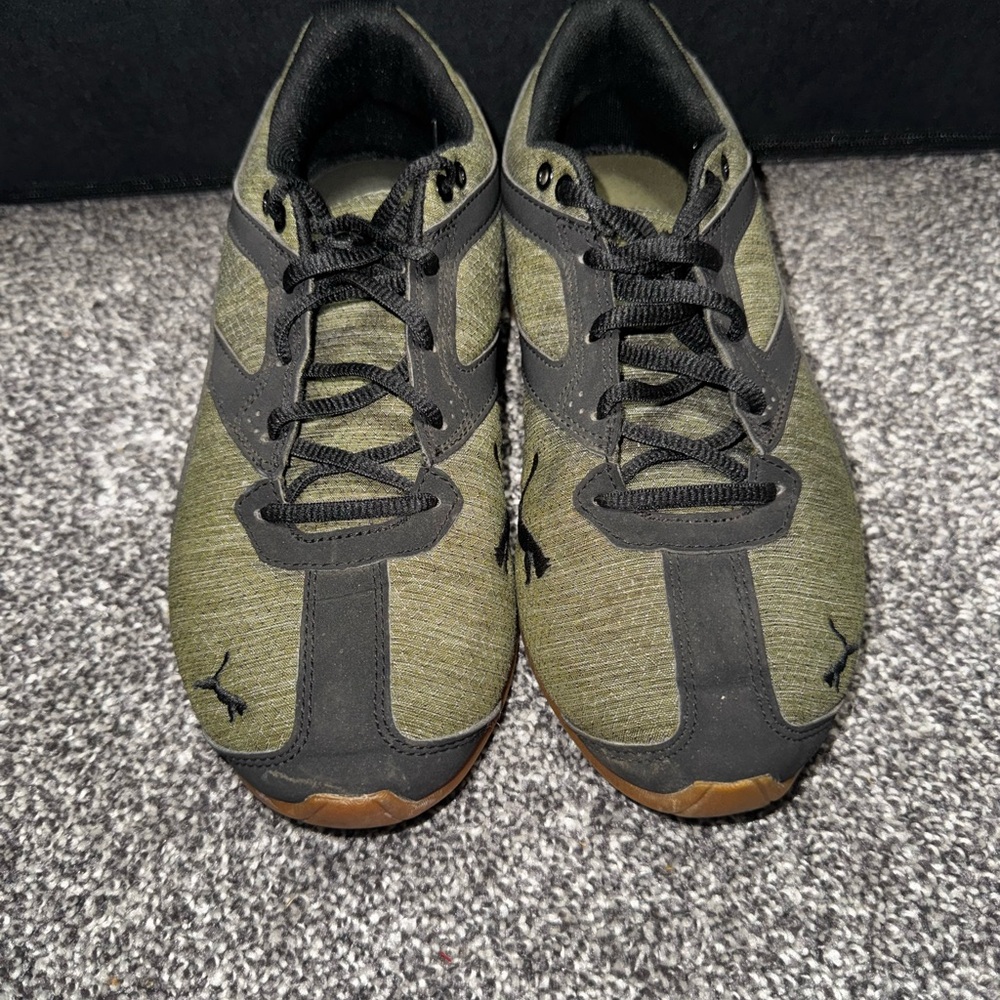 Puma Olive and Black Athletic Shoes